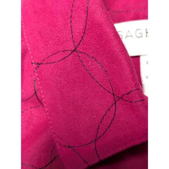 Sag Harbor Button Down Shirt Faux Suede 3/4 Sleeve Pink Petites PS - Picture 4 of 9